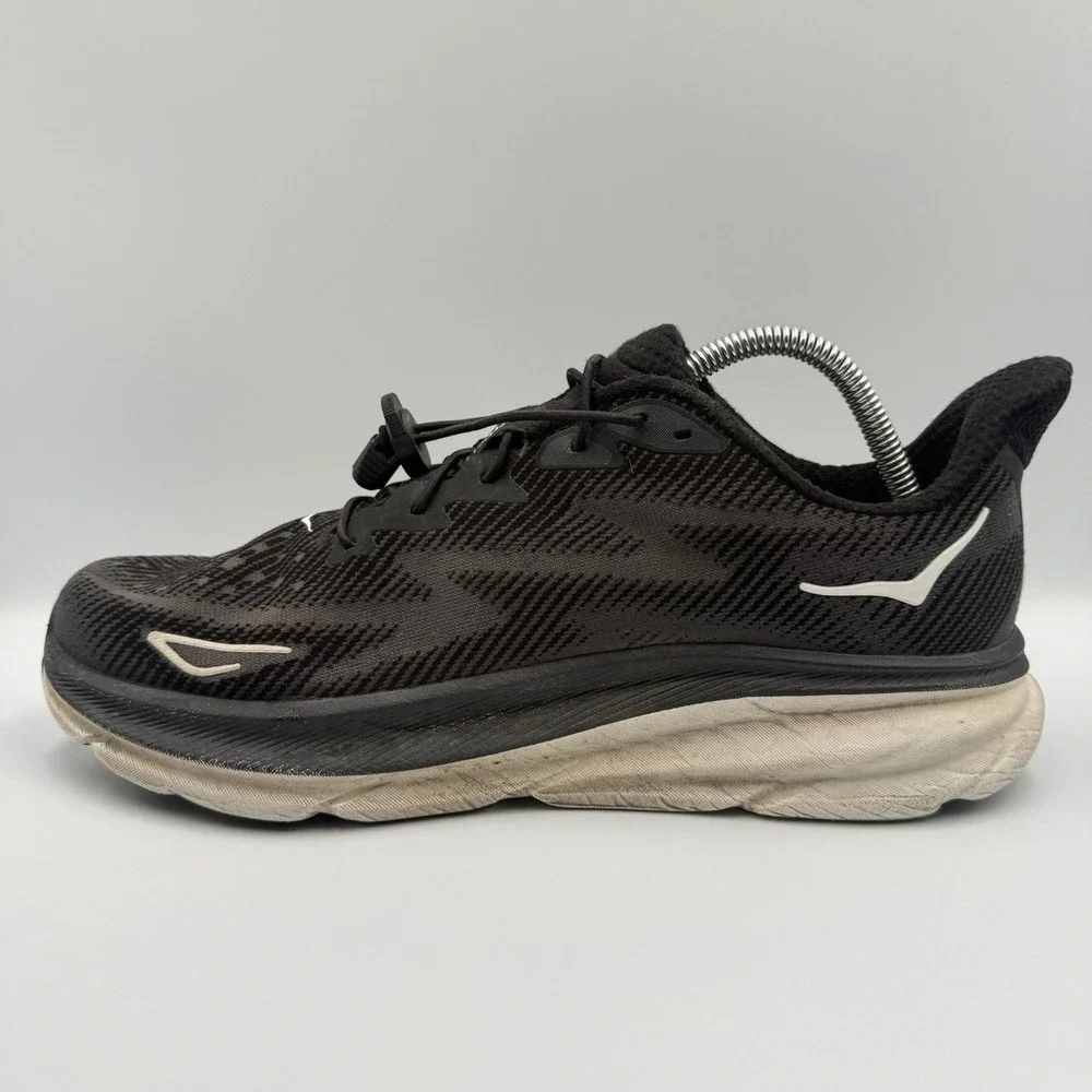 Hoka One One Clifton‎ 9 Men's Size 10D Black White Running Walking Shoes Sneaker